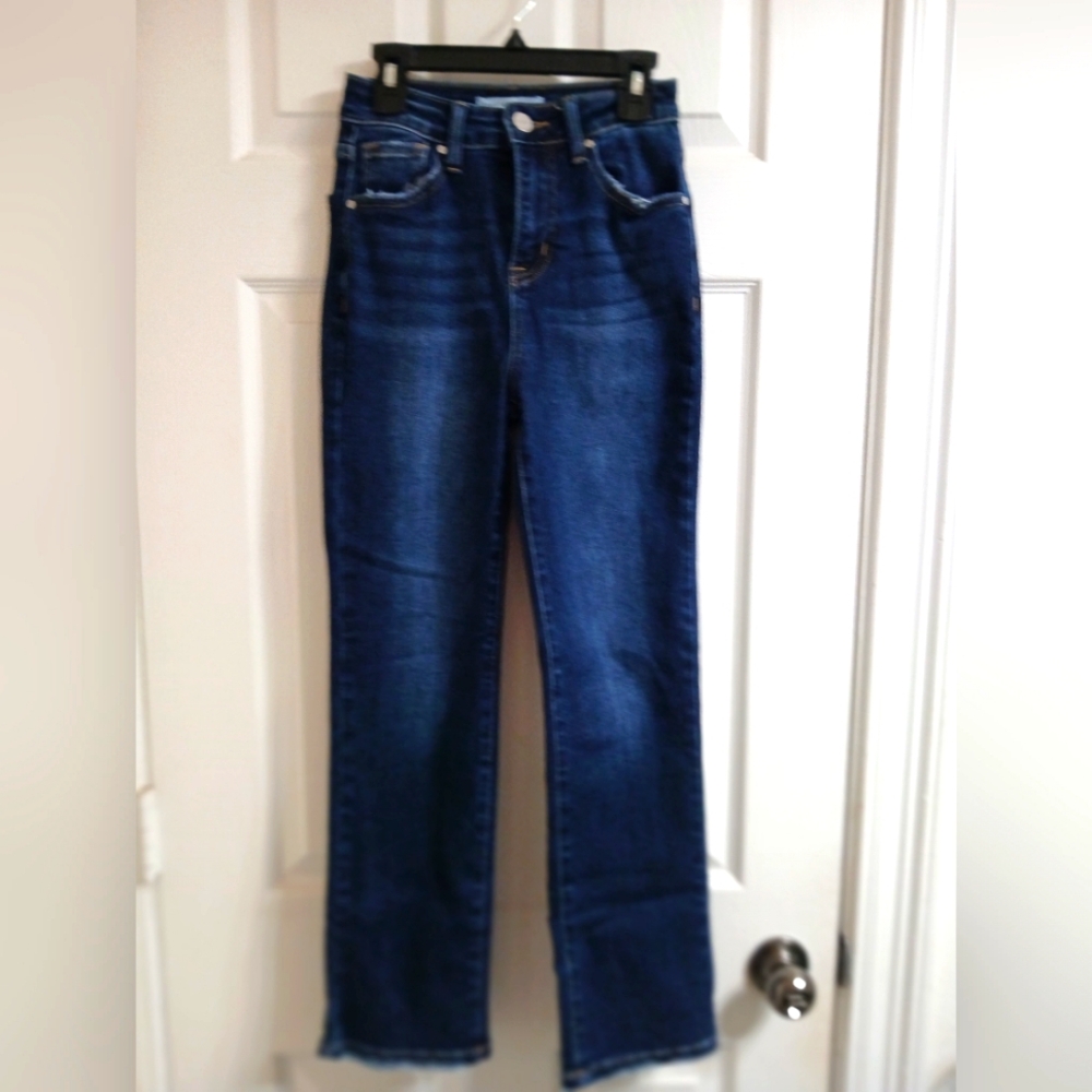 Risen high rise straight stretchy jeans size 0